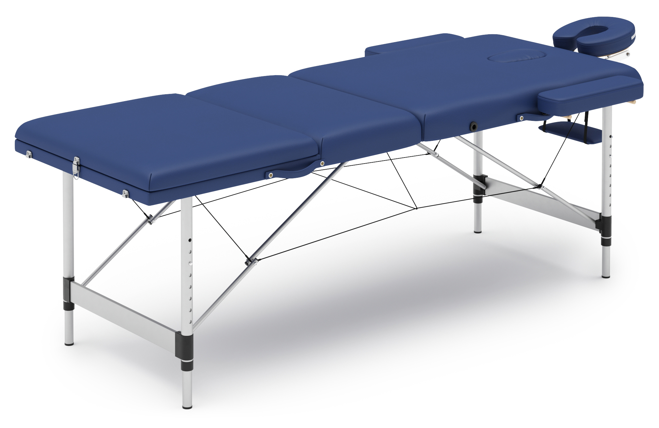 Massageliege 3-Zonen Alu blau