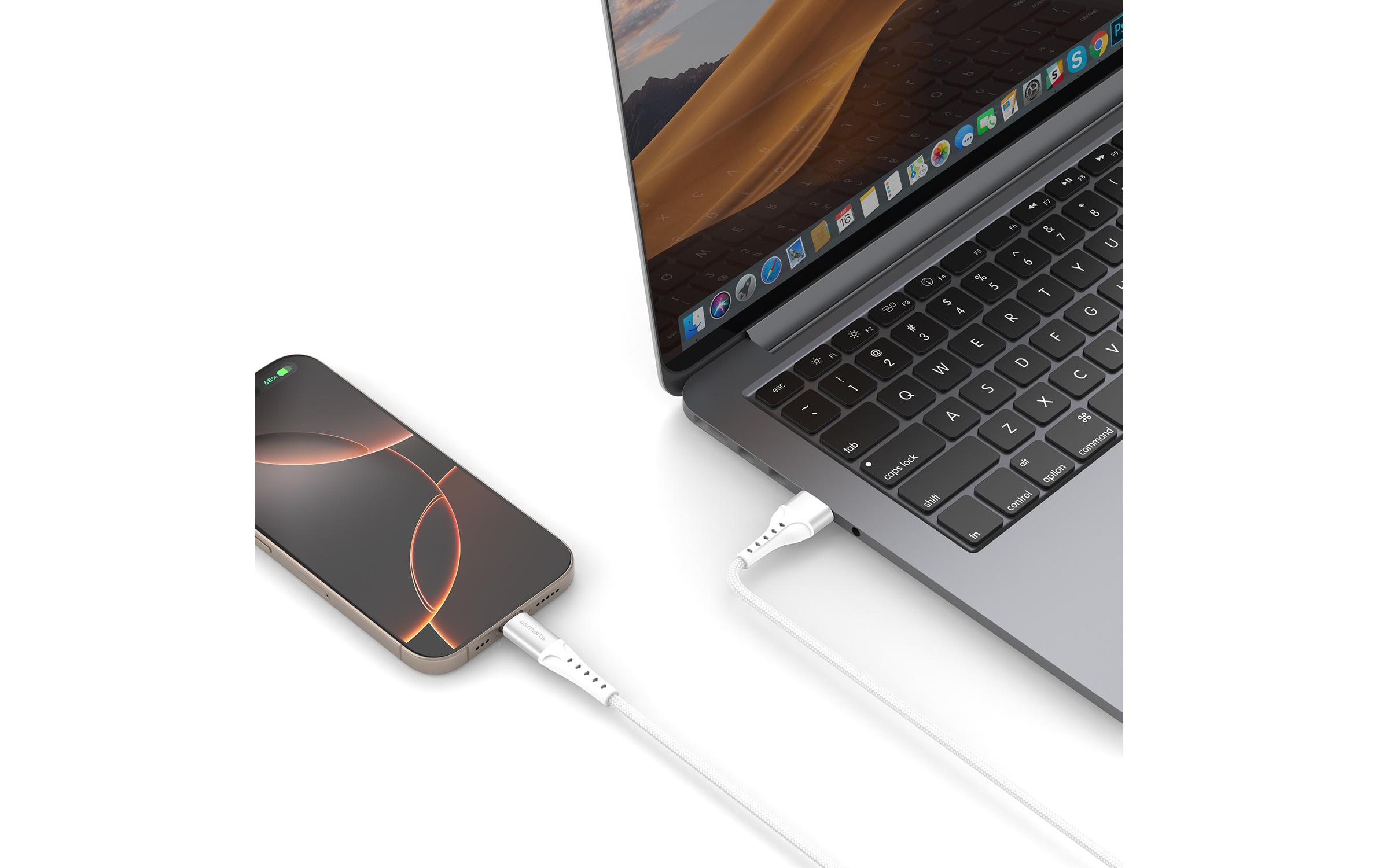 USB 2.0-Kabel Data and charging cable USB C - USB C 1.5 mUSB-C auf USB-C Kabel PrimeCord 60W 1.5m Weiss