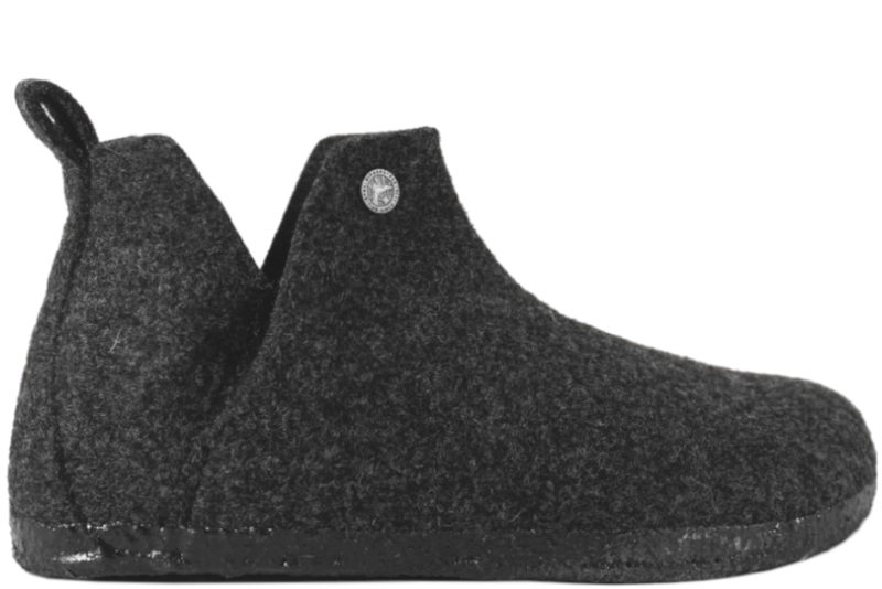 BIRKENSTOCK ANDERMATT MØRKEGRÅ HJEMMESKO I ULDFILT