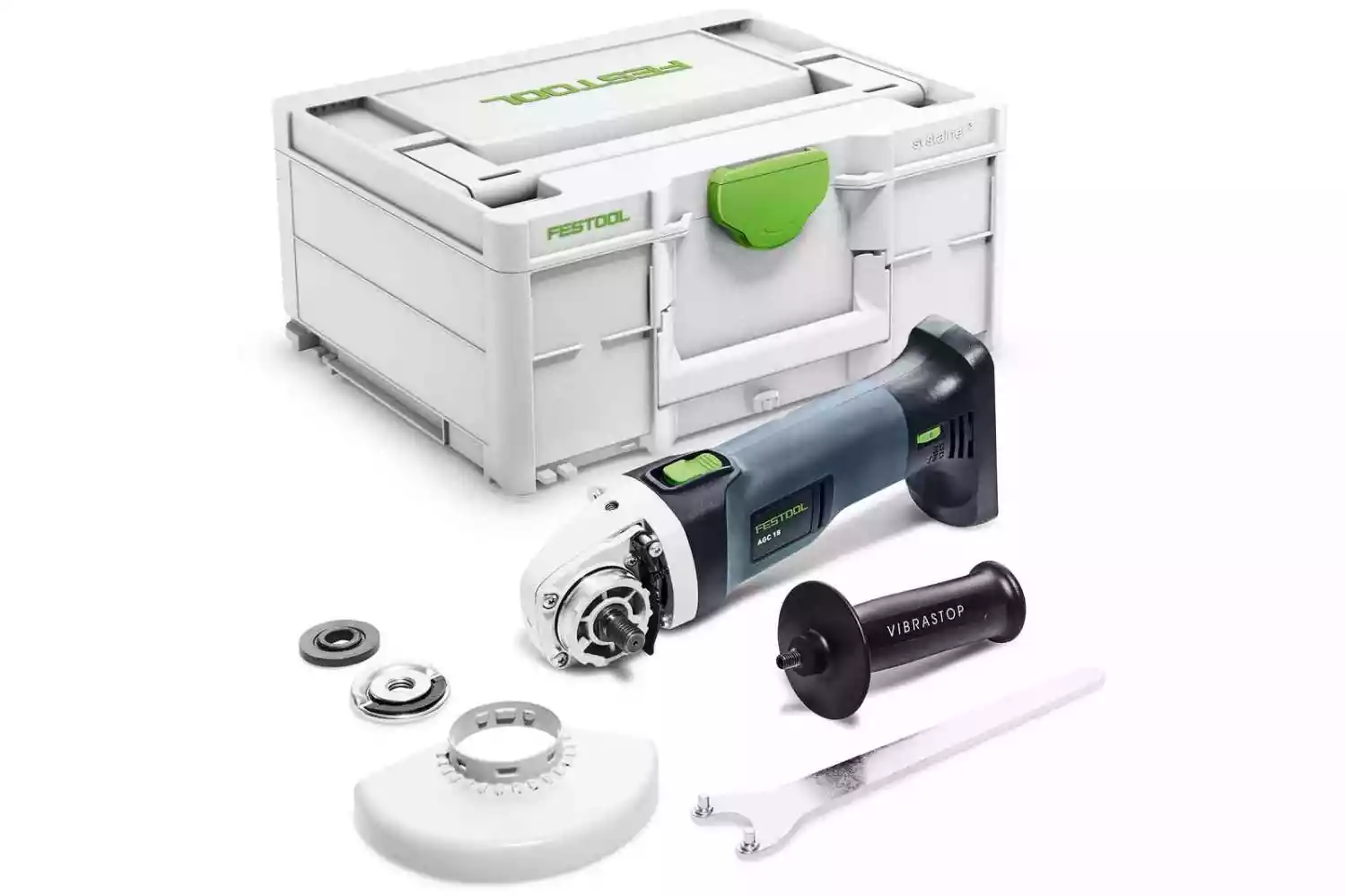 Festool AGC 18-125 EB-Basic 18V Li-Ion accu haakse slijper body in systainer - 125mm