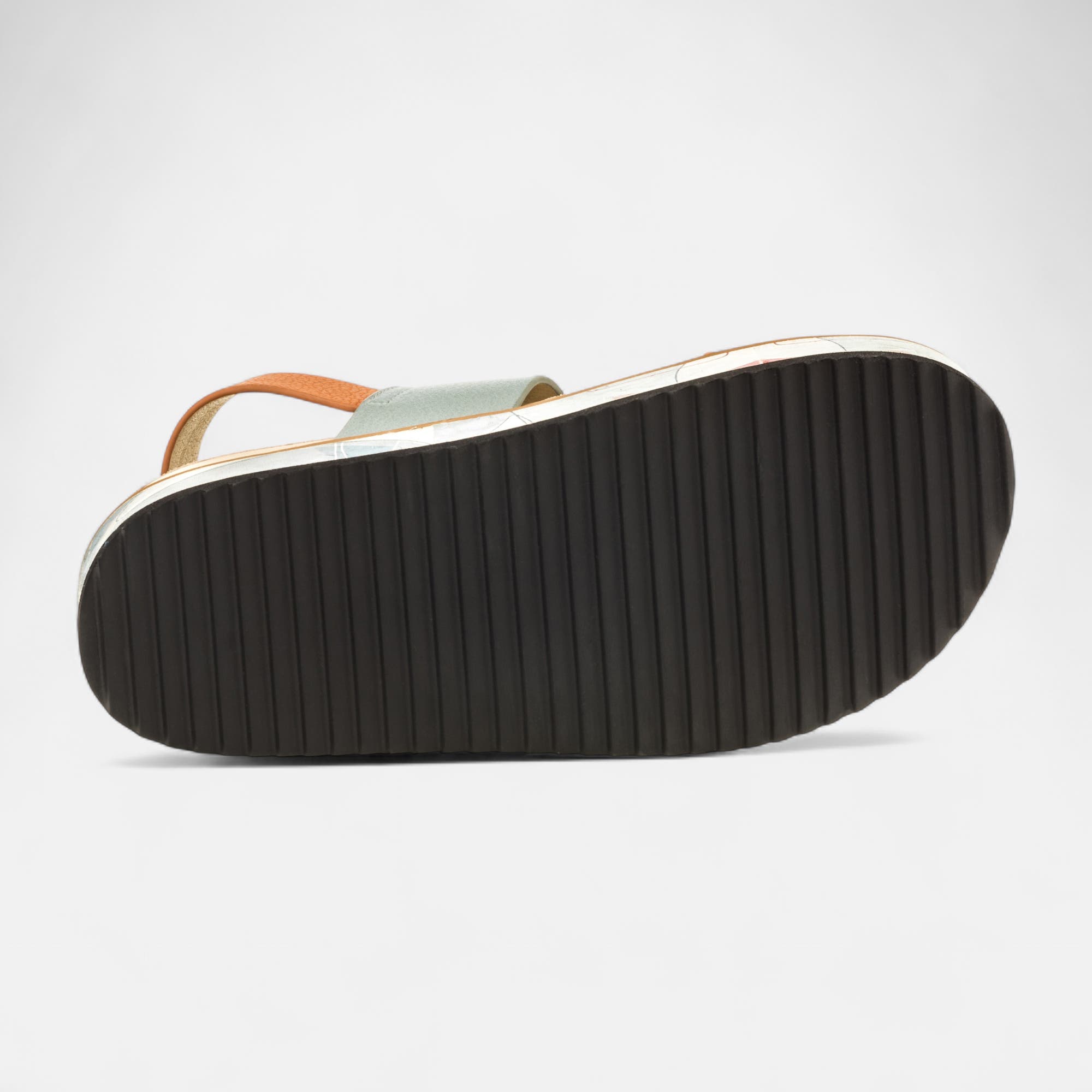 Sandales à talon compensé Femme en cuir bleu