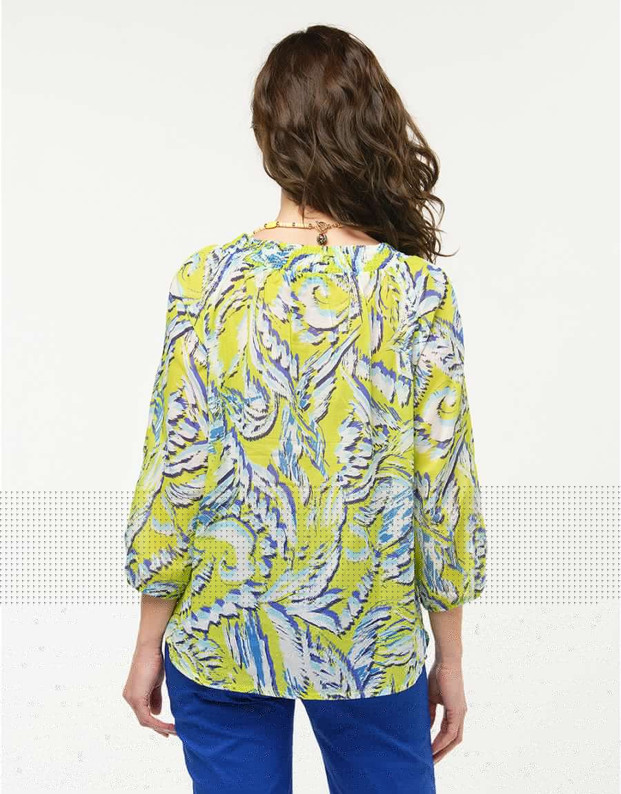 Blouse coton vert anis