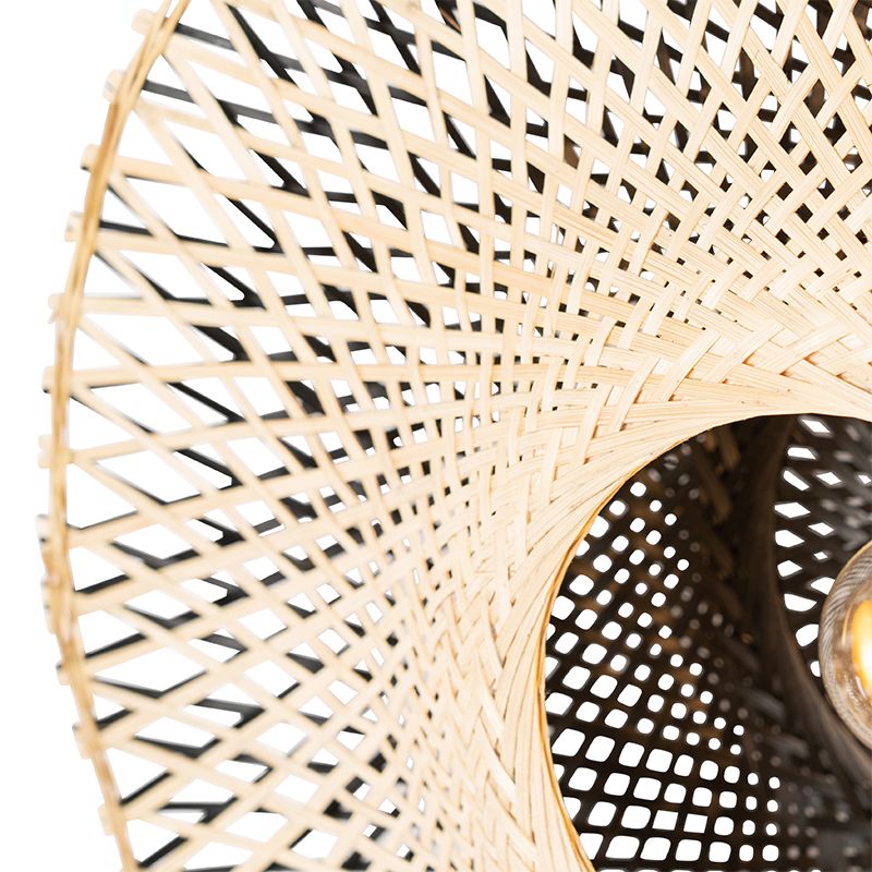 Oosterse wandlamp bamboe 50 cm met stekker - Rina