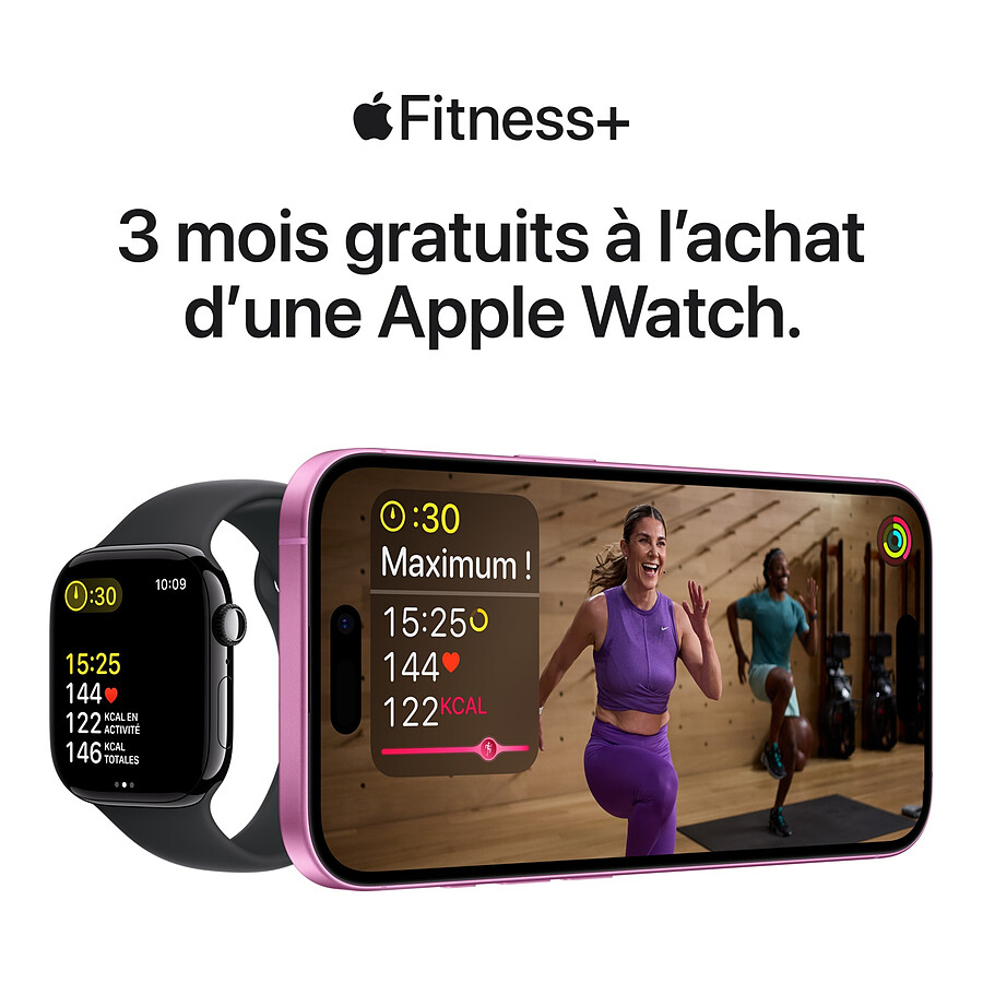 Apple Watch Series 10 GPS + Cellular - Aluminium Noir - Bracelet Sport Noir - 46 mm - Taille S/M