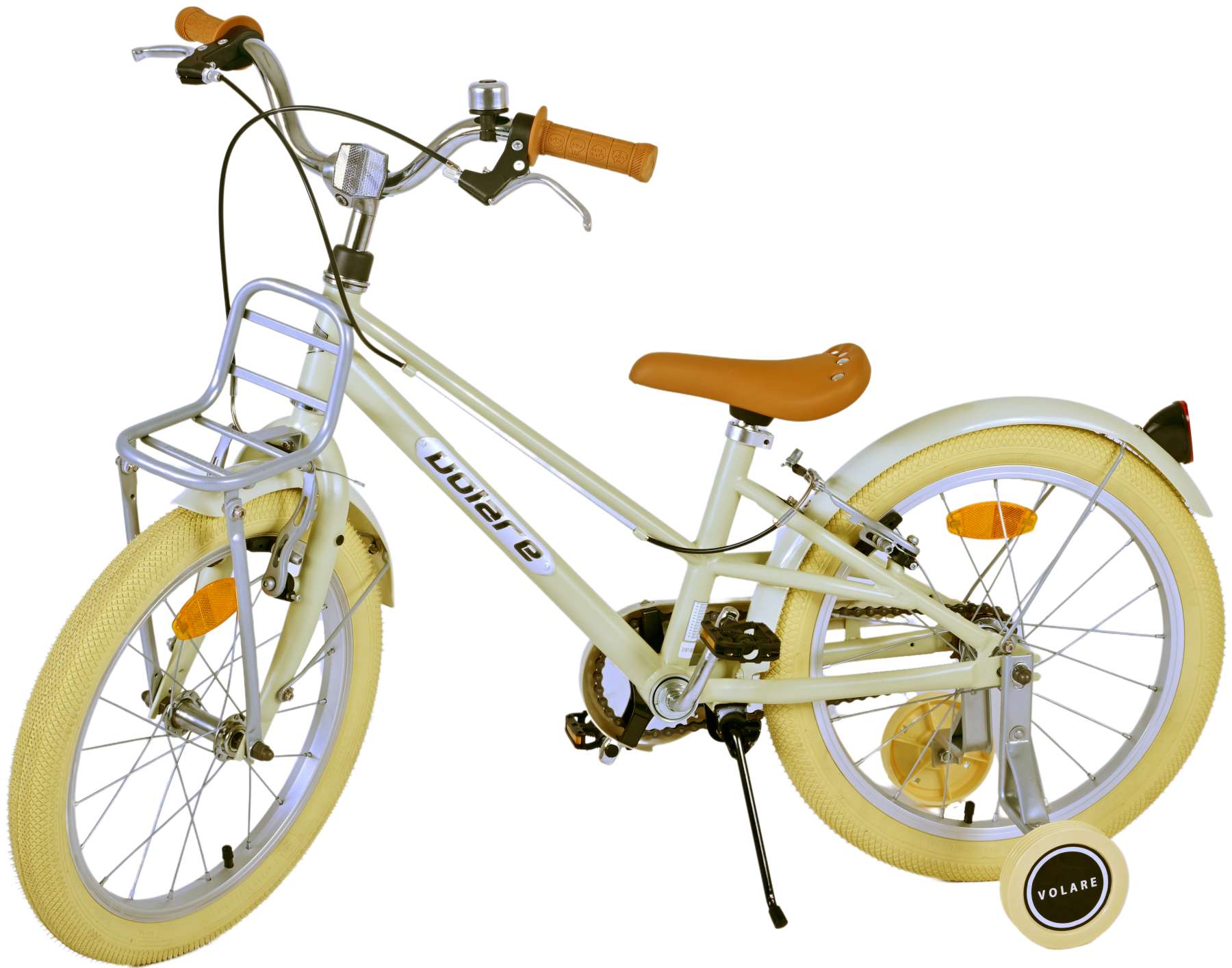 TPFSports Melody Kinderfahrrad - Mädchen - 18 Zoll - 2 Handbremsen - Beige