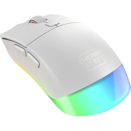Souris Cherry XTRFY M50 Wireless gaming sans fil RGB - Connectivite filaire, Bluetooth et 2,4 GHz - Blanc