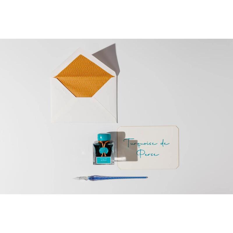 Encre 1670 à paillettes dorées - Turquoise de Perse