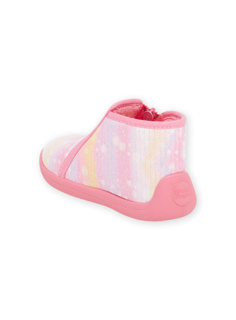 Bottillons roses à motifs fantaisie bébé fille