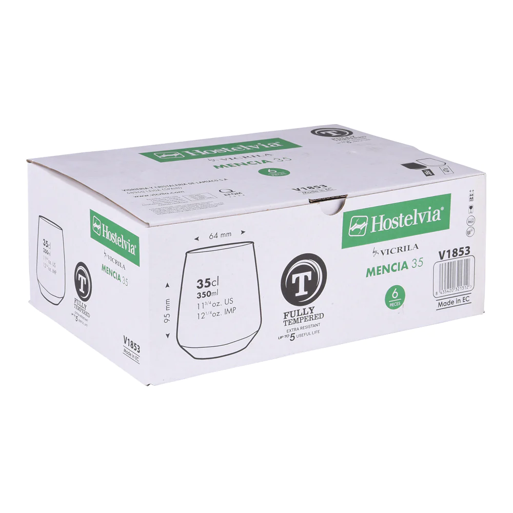 Boîte de 6 gobelets trempés Mencia 35 cl Vicrila