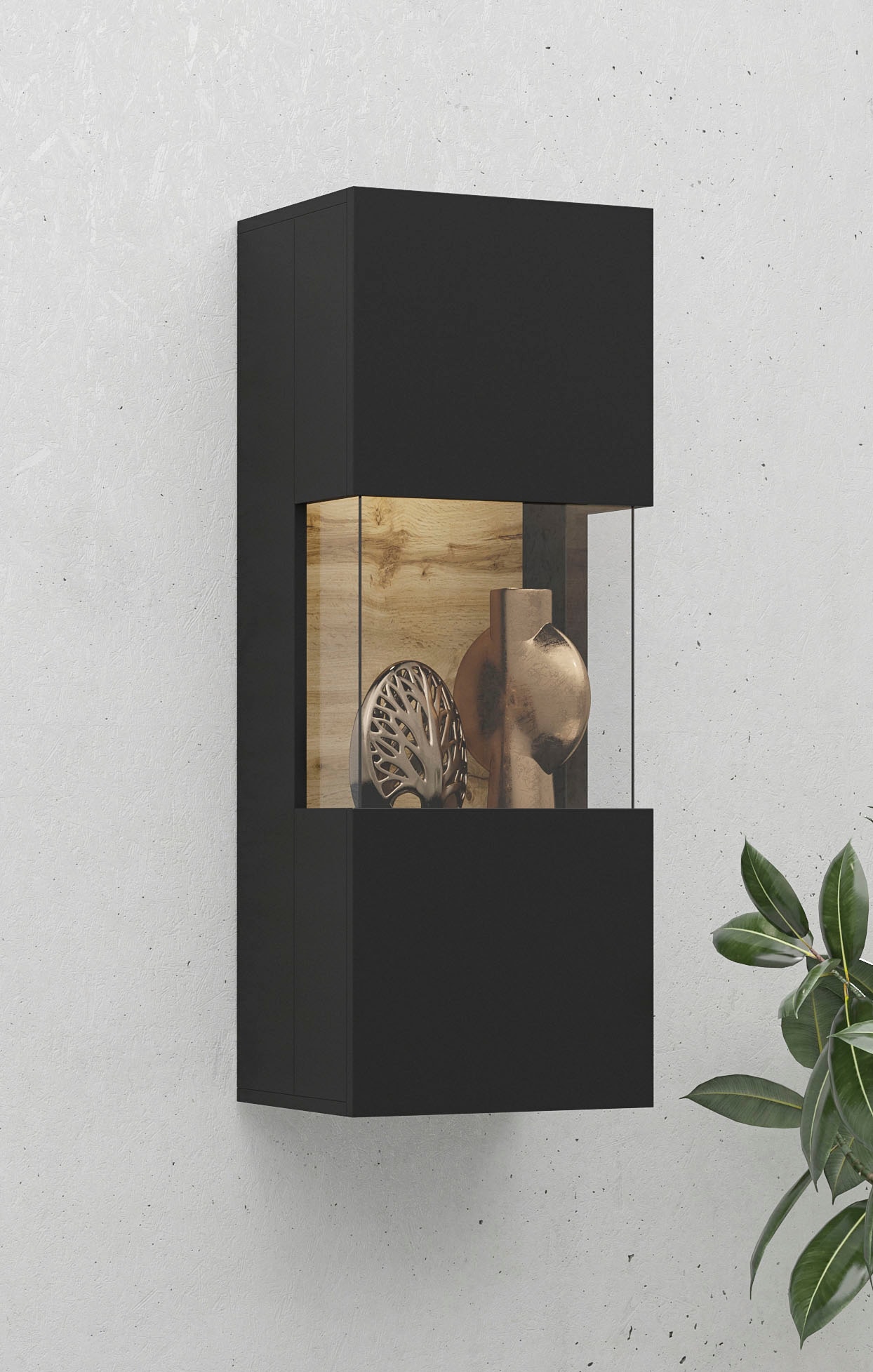 INOSIGN Hängevitrine »Ava, Breite 36 cm, hängend montierbar« moderne grifflose Vitrine, Eckverglasung