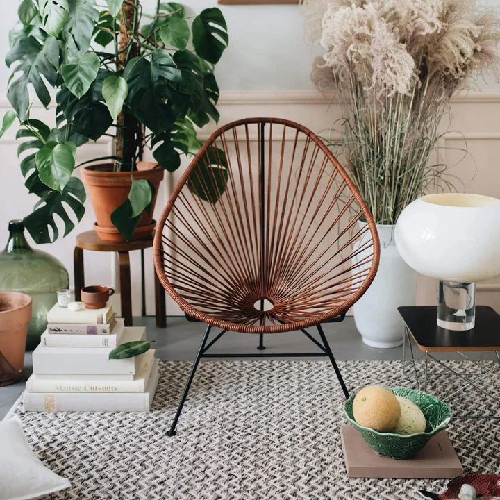 Acapulco Design - Acapulco Chair, Leder cognac / schwarz
