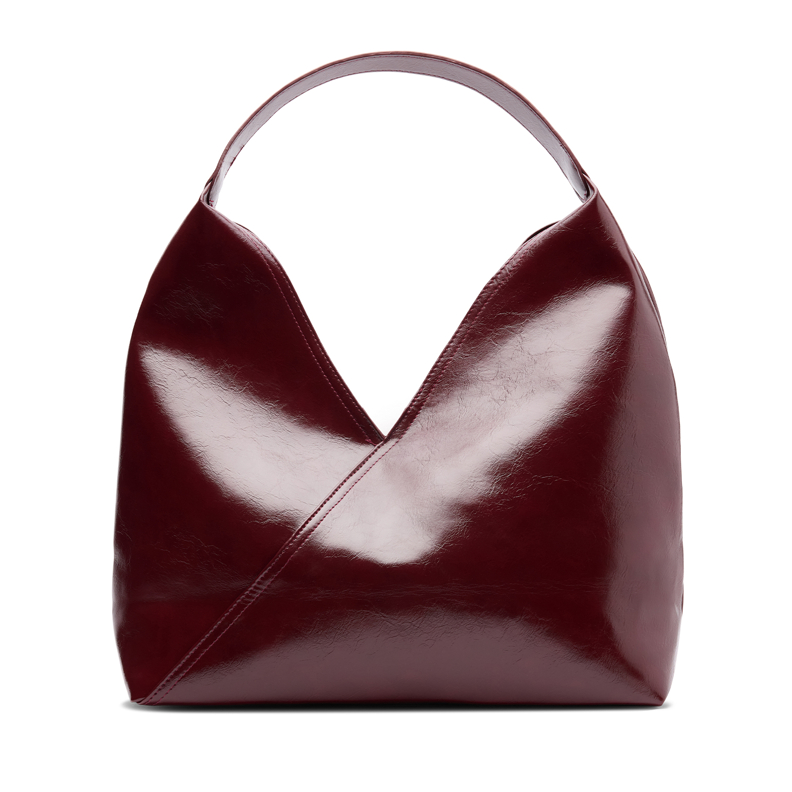 Burgundy lak schoudertas