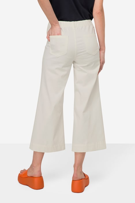 Culotte, wadenlang, weites Bein, Elastikbund