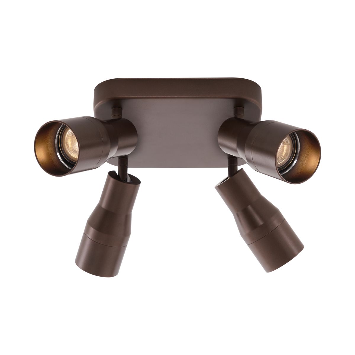Plafondspot donker brons GU10 50mm vierkant 4-lichts - Stanley