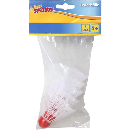 New Sports Federbälle, weiß, 5 Stück