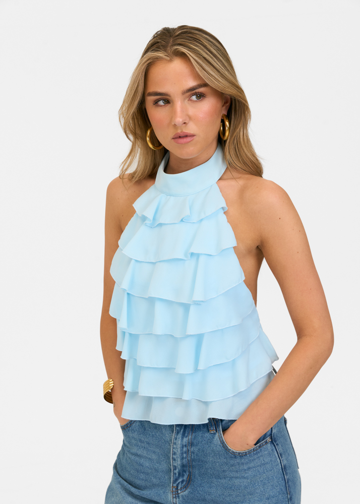Alana top lichtblauw