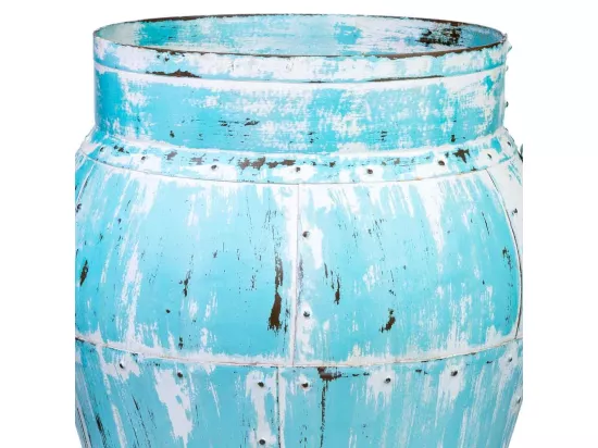 Vase en métal vieilli vert 45x45x60h cm