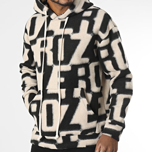 Sweat Capuche Beige Noir