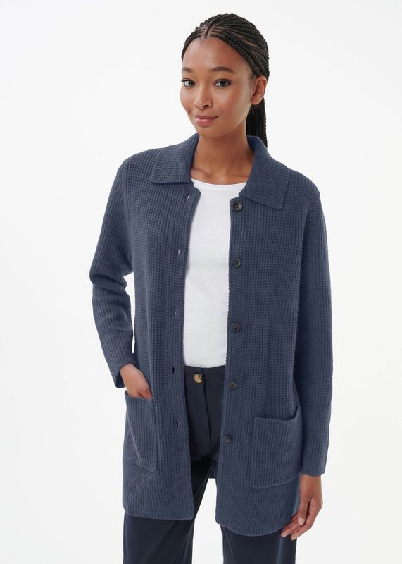 Lang vest in kasjmiermix Van Peter Hahn blauw