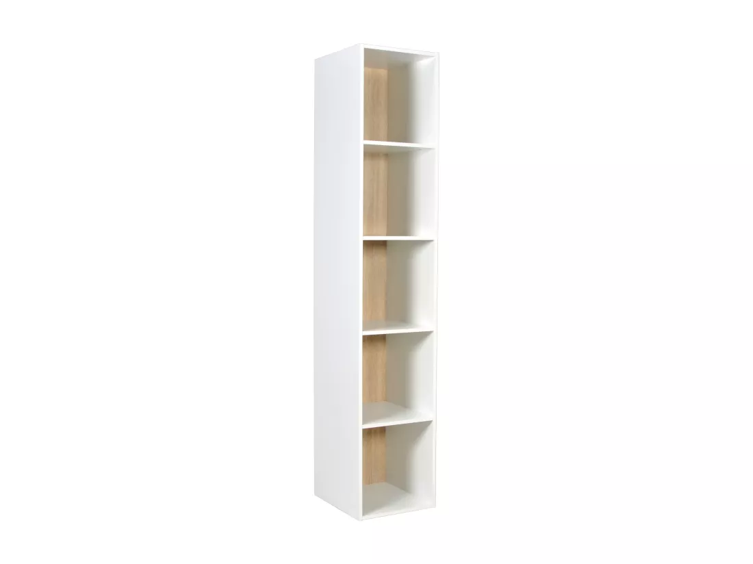 Dressing d'angle modulable - L84,5 cm - Blanc et naturel - TAMOKA