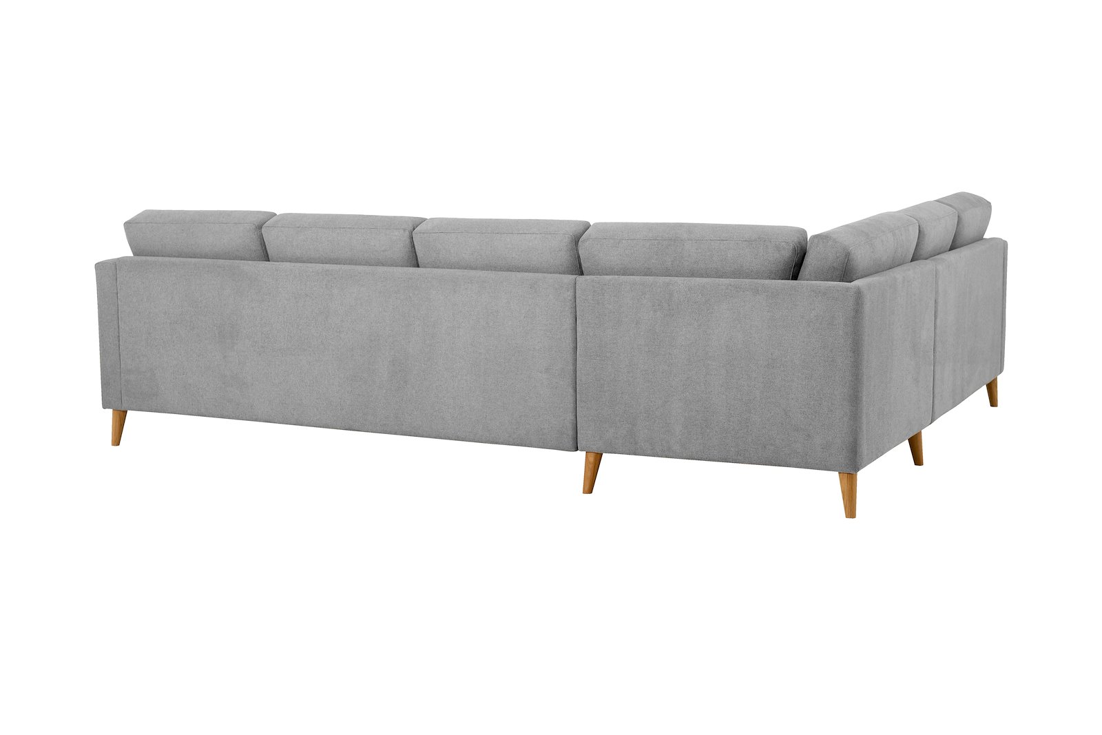 Eden hjørnesofa 23 hjørne i tekstil Brooklyn 3/1 Light Grey med ben i eik natur (15137).