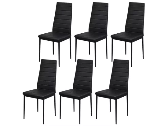 Ensemble de table à manger sept pièces noir