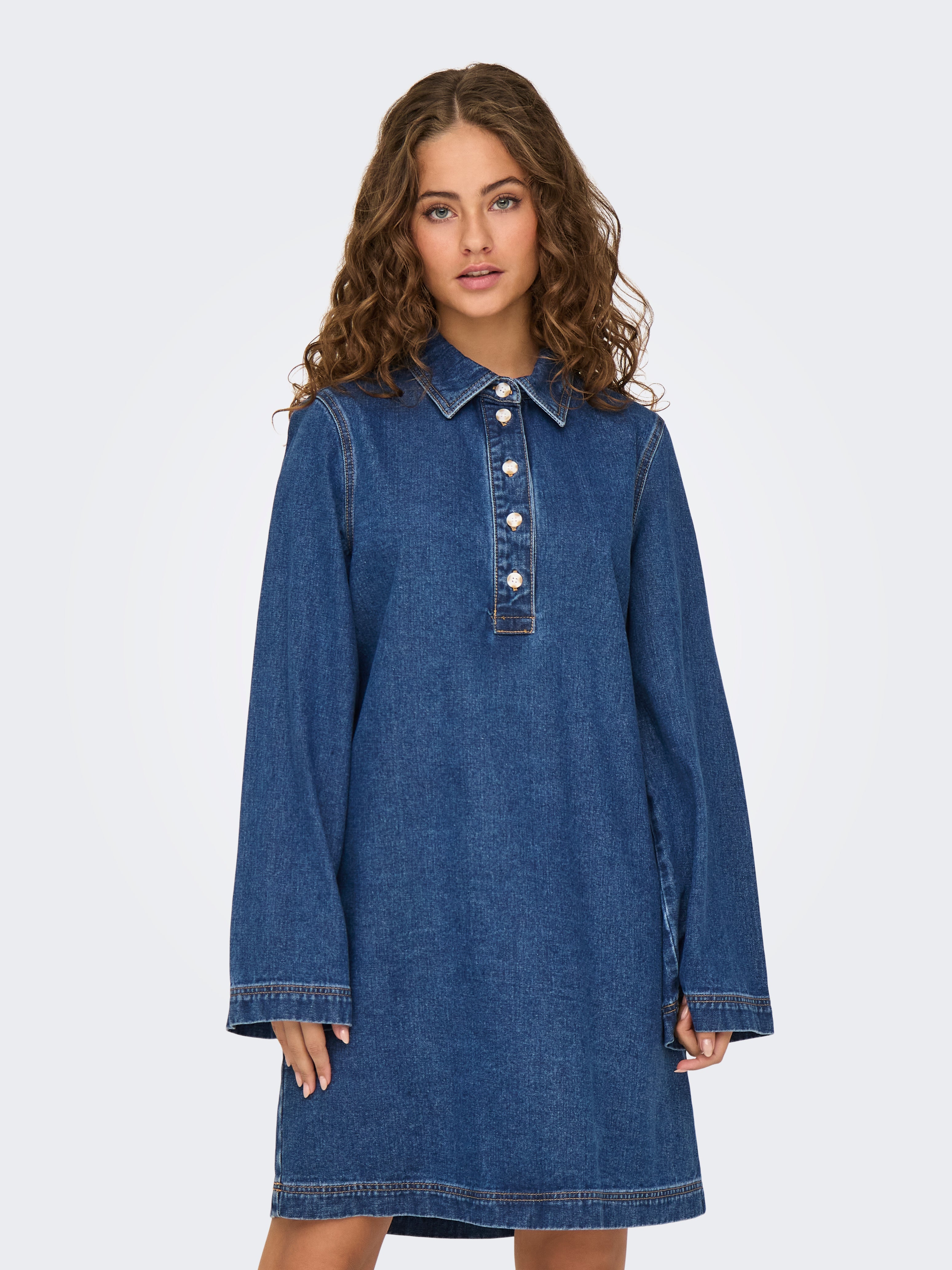 ONLFREYA Kurzes Kleid Medium Blue Denim