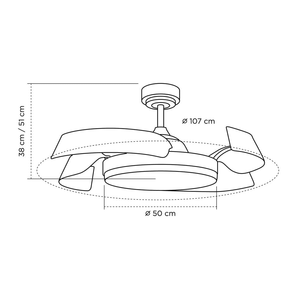 CristalRecord Plafondventilator Batan WIFI Ã 107 cm hout wit