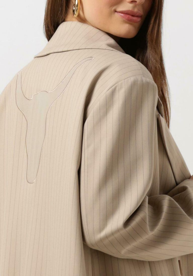 ALIX THE LABEL zand alix the label mantel ladies woven pinstripe coat