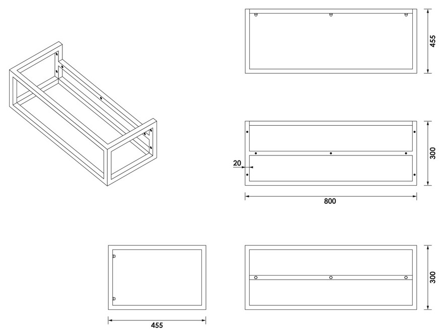 Brauer Believe frame voor wastafel 80cm RVS geborsteld