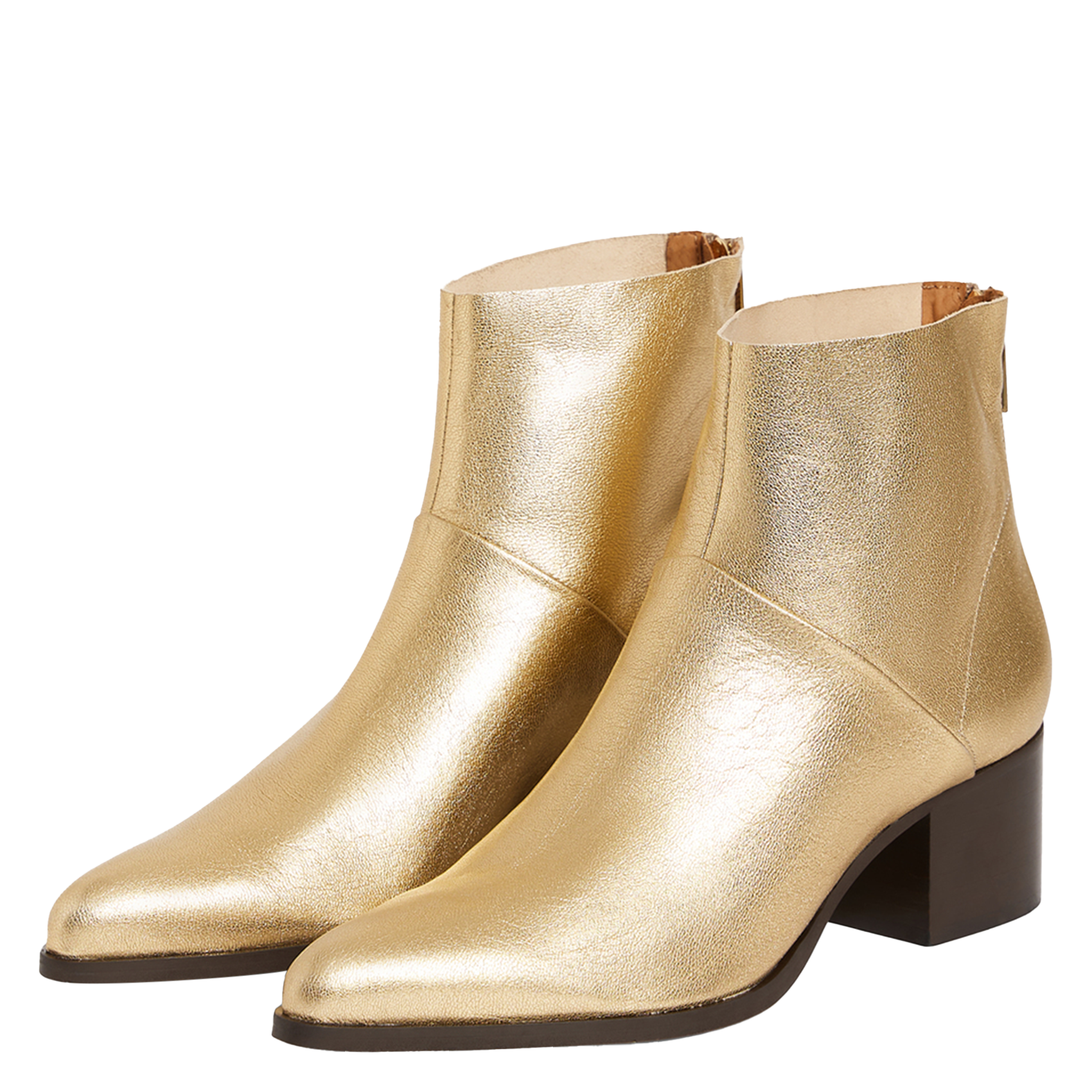 AXEL - Boots à talons en cuir| Doré