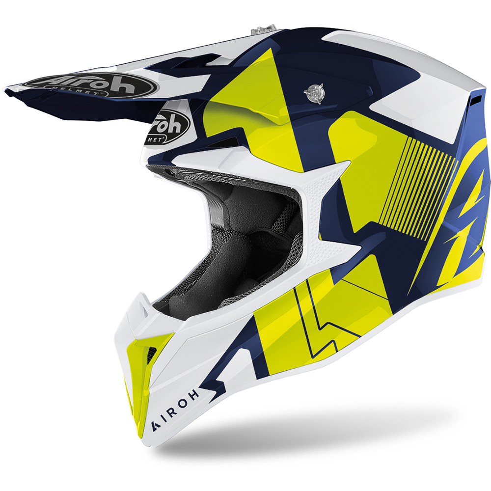 Airoh - Casque Wraap Raze Blanc brillant / Jaune / Bleu