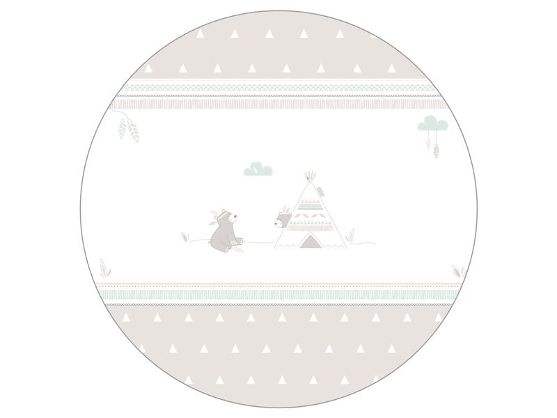 roba Laufgitter Indibär 6-eckig auf Rollen Beige Spielgitter inkl. beiger Schutzeinlage & Rollen