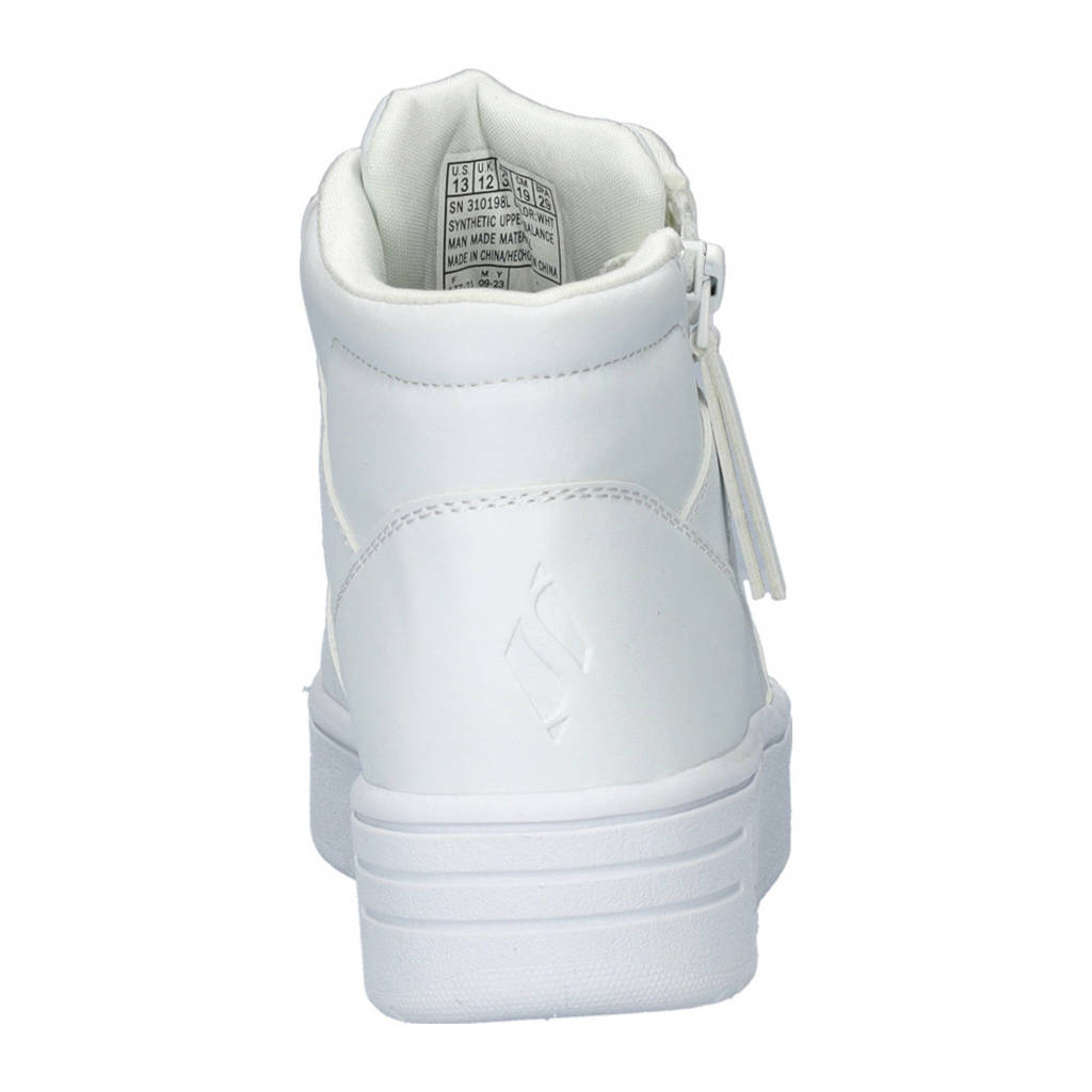 Skechers Court Highimitatieleer wit