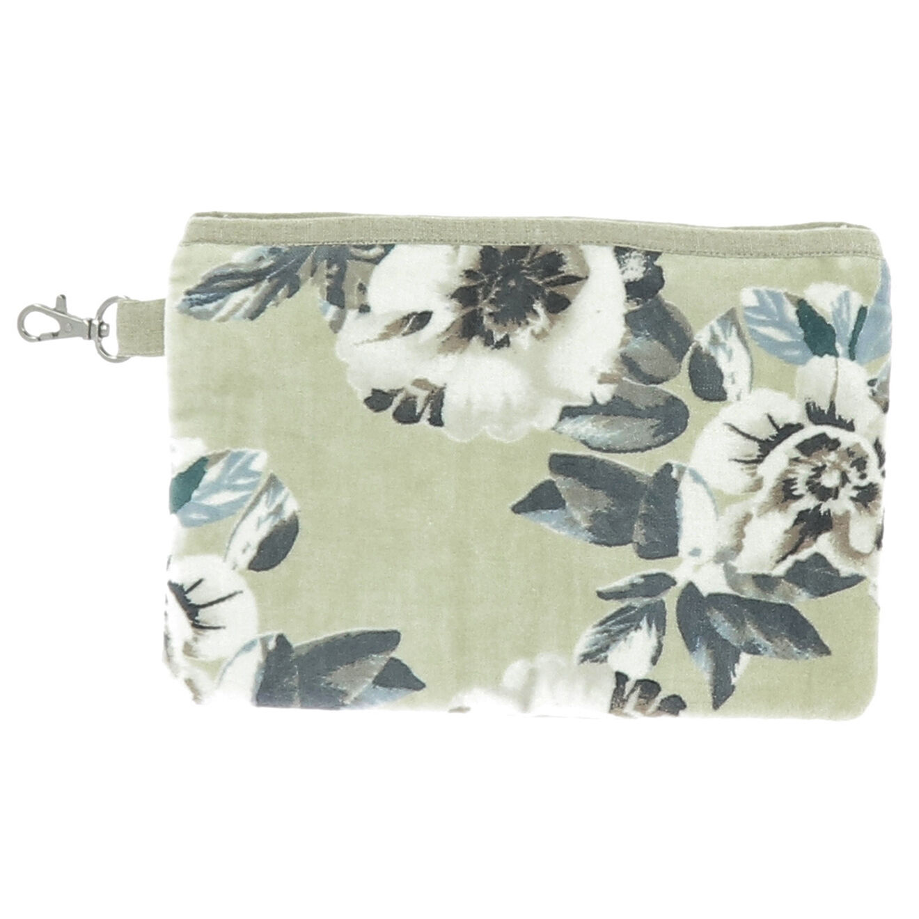 En Fil d'Indienne Trousse plate large Anémone beige - 26x18 cm