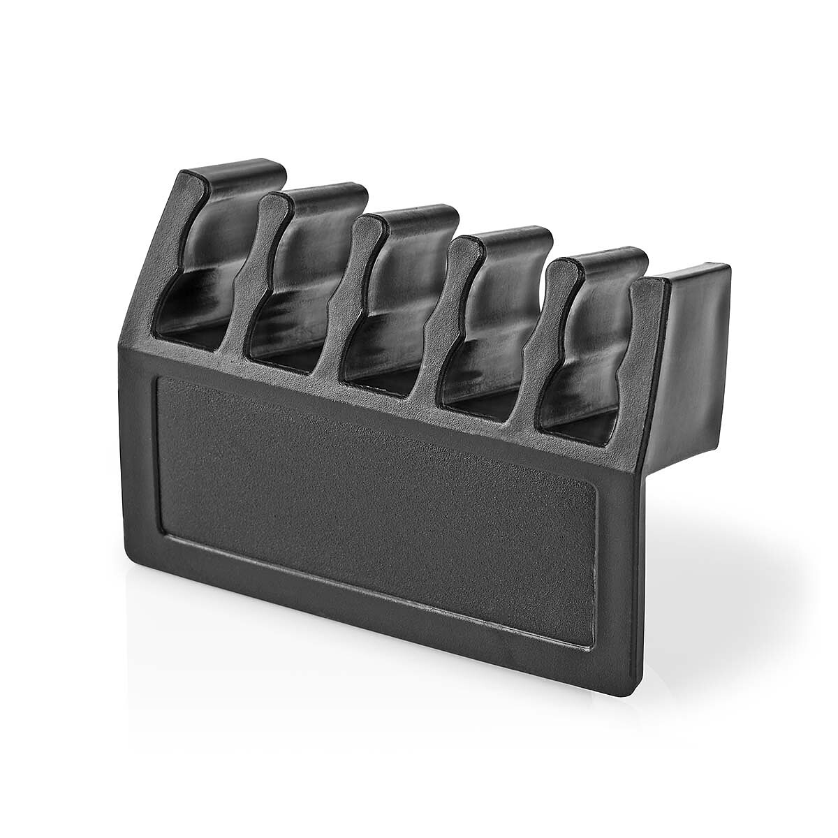 Nedis Lot de 2 Clips de câbles Click & Go - 5 slots jusqu'à 7.1 mm - Noir