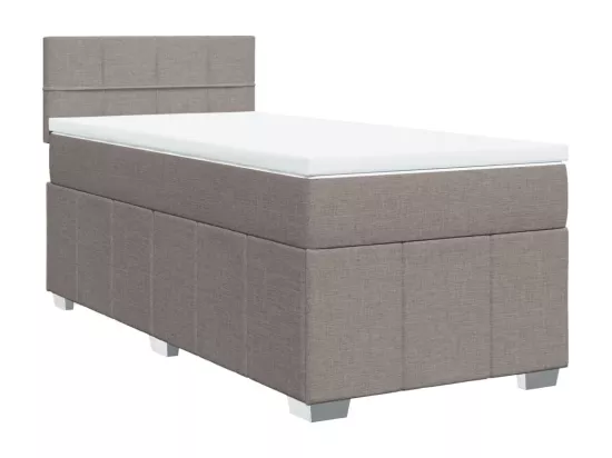 Sommier à lattes de lit avec matelas Taupe 90x190 cm Tissu