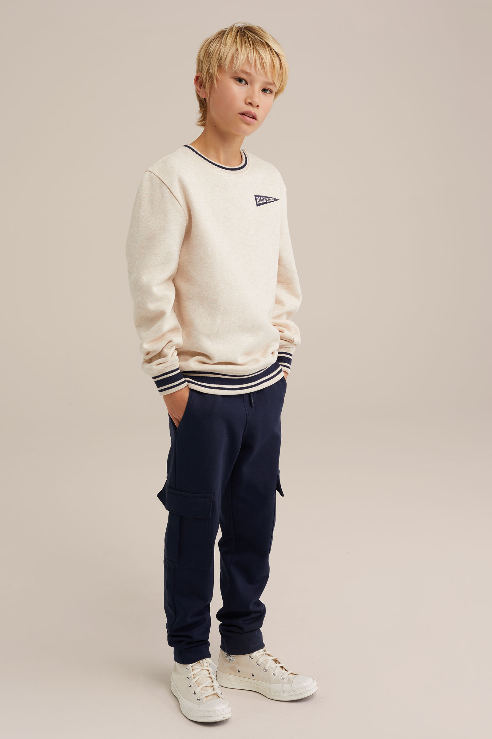 Jongens joggingbroek met cargozakken Blue Ridge Marineblauw