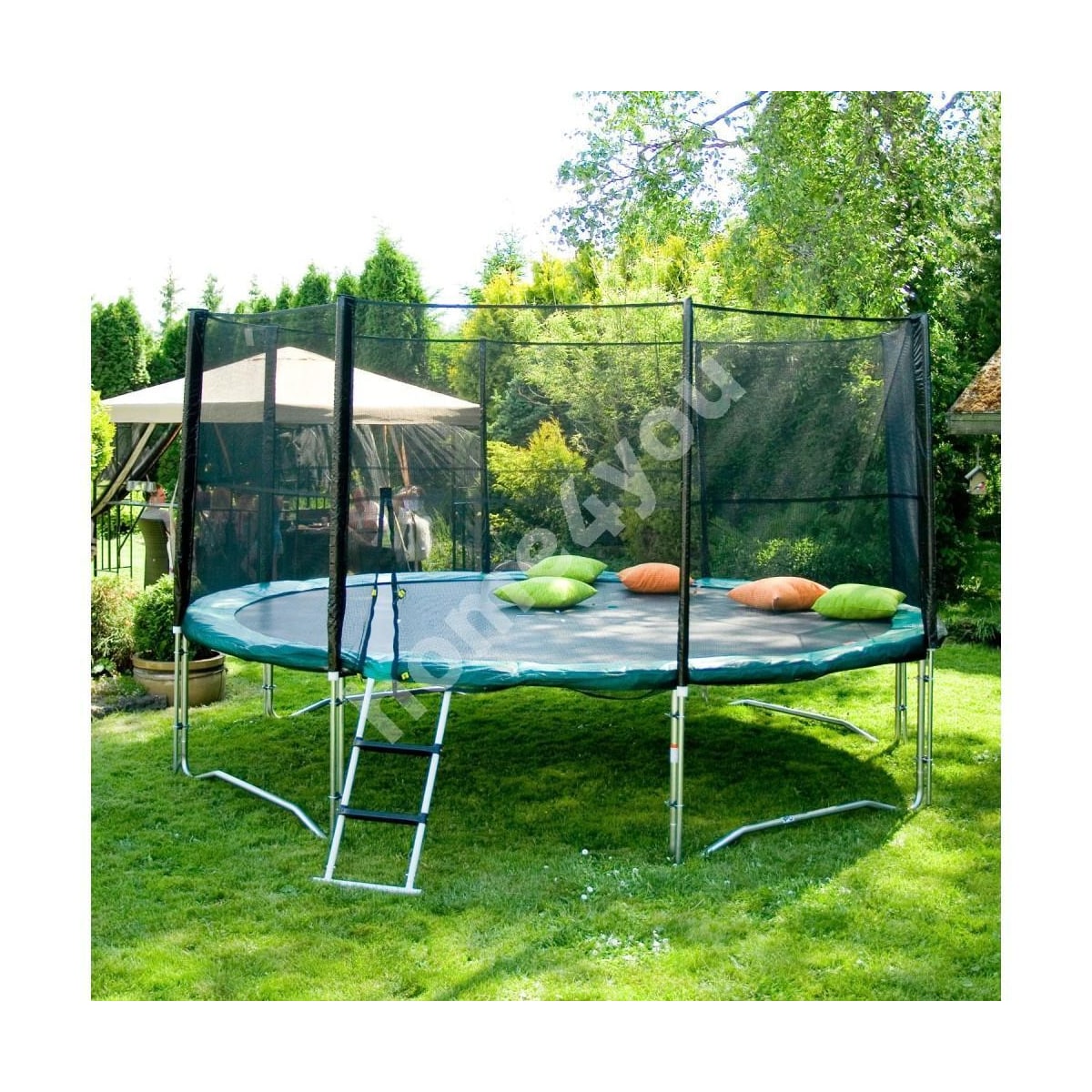 Kapsling for D305cm trampoline, med stenger, sort