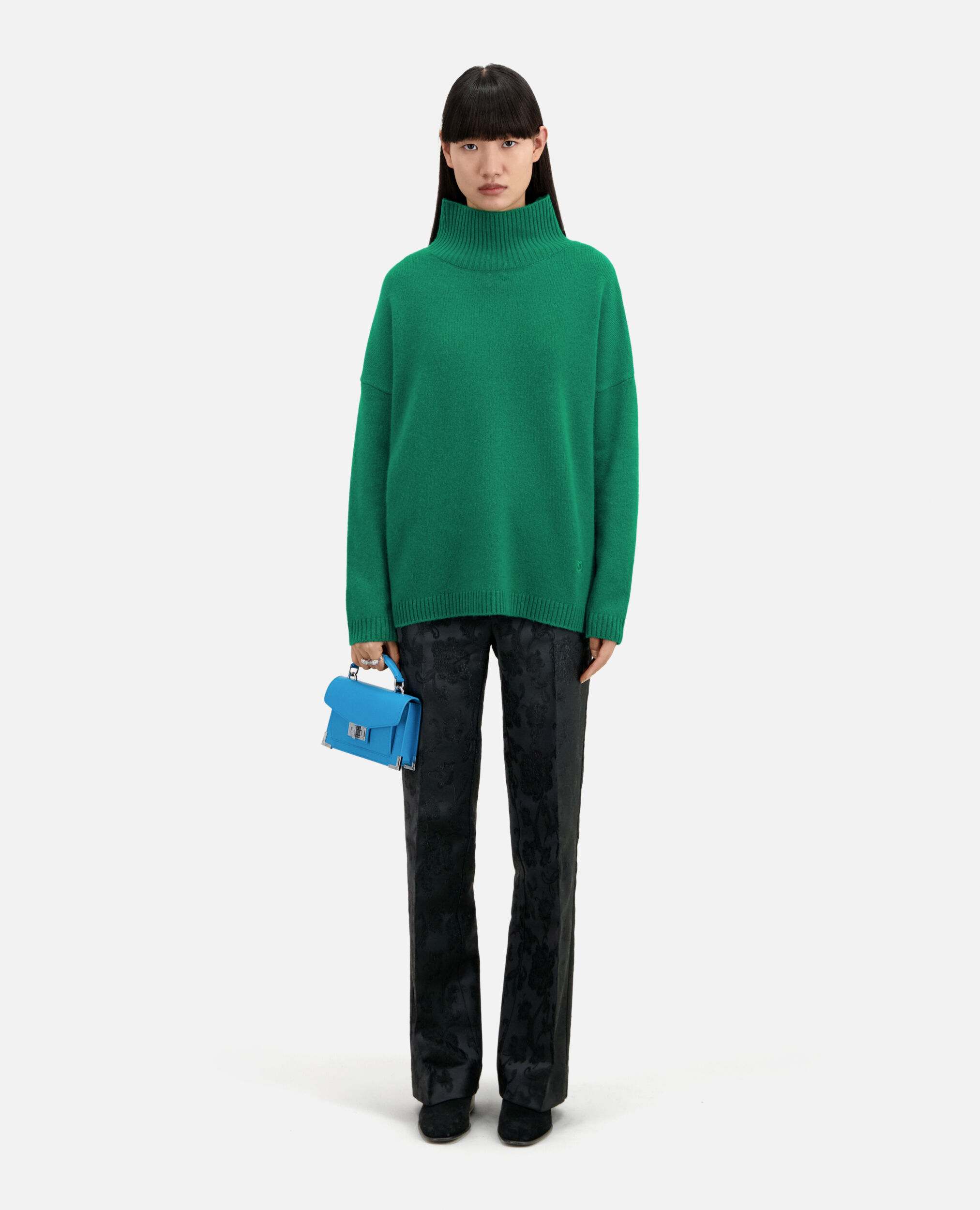 Green cashmere-blend sweater