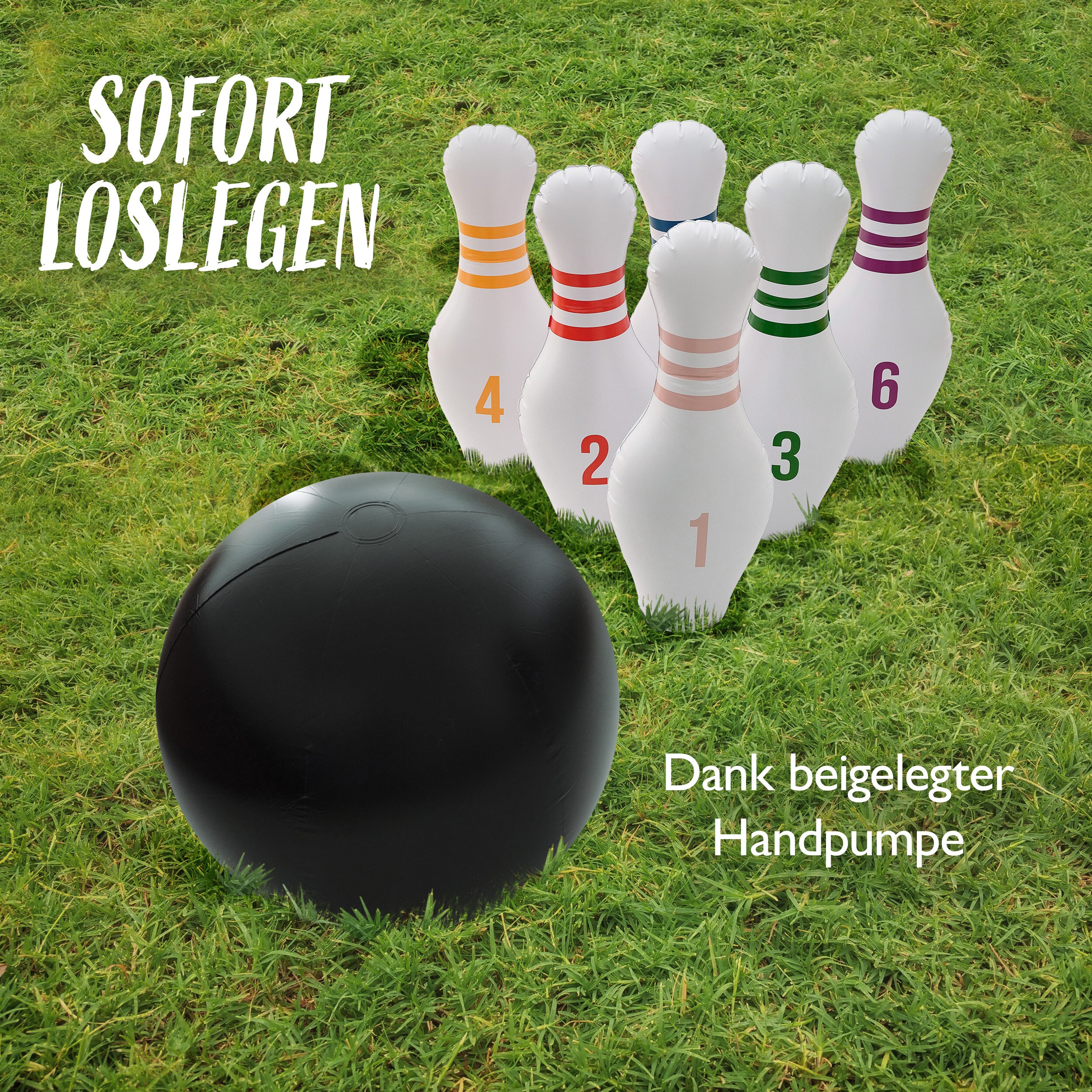 Ocean5 XXL Bowling-Spiel Aufblasbares Kegeln-Set