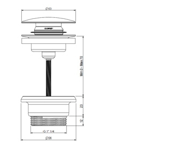 Plieger Roma 2 in 1 design afvoerplug goud