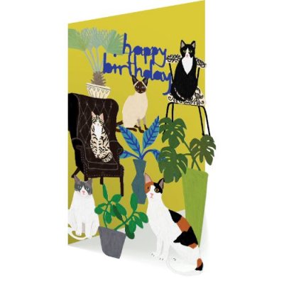 Birthday Cats Lasercut Card