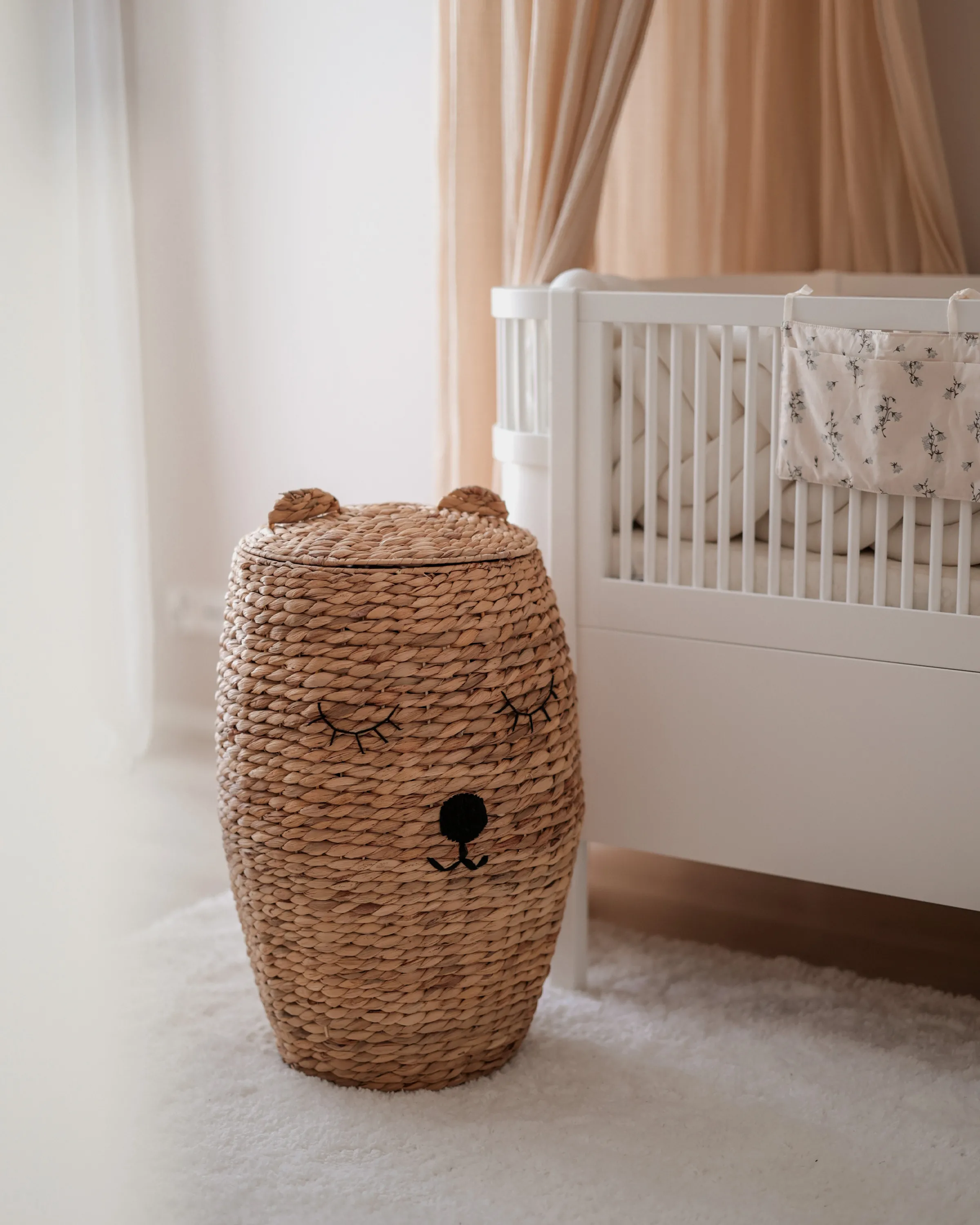 Kindermand Teddybeer SAMBUR Wicker Natuurlijk