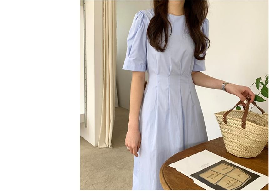 Coris - Effen maxi-zonnejurk met korte mouwen en ronde hals