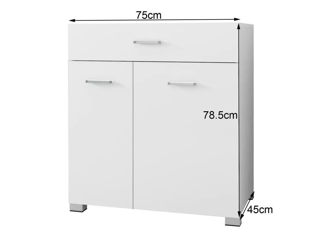 Armoire à linge meuble salle de bain 75x78,5x45 cm ML-DESIGN