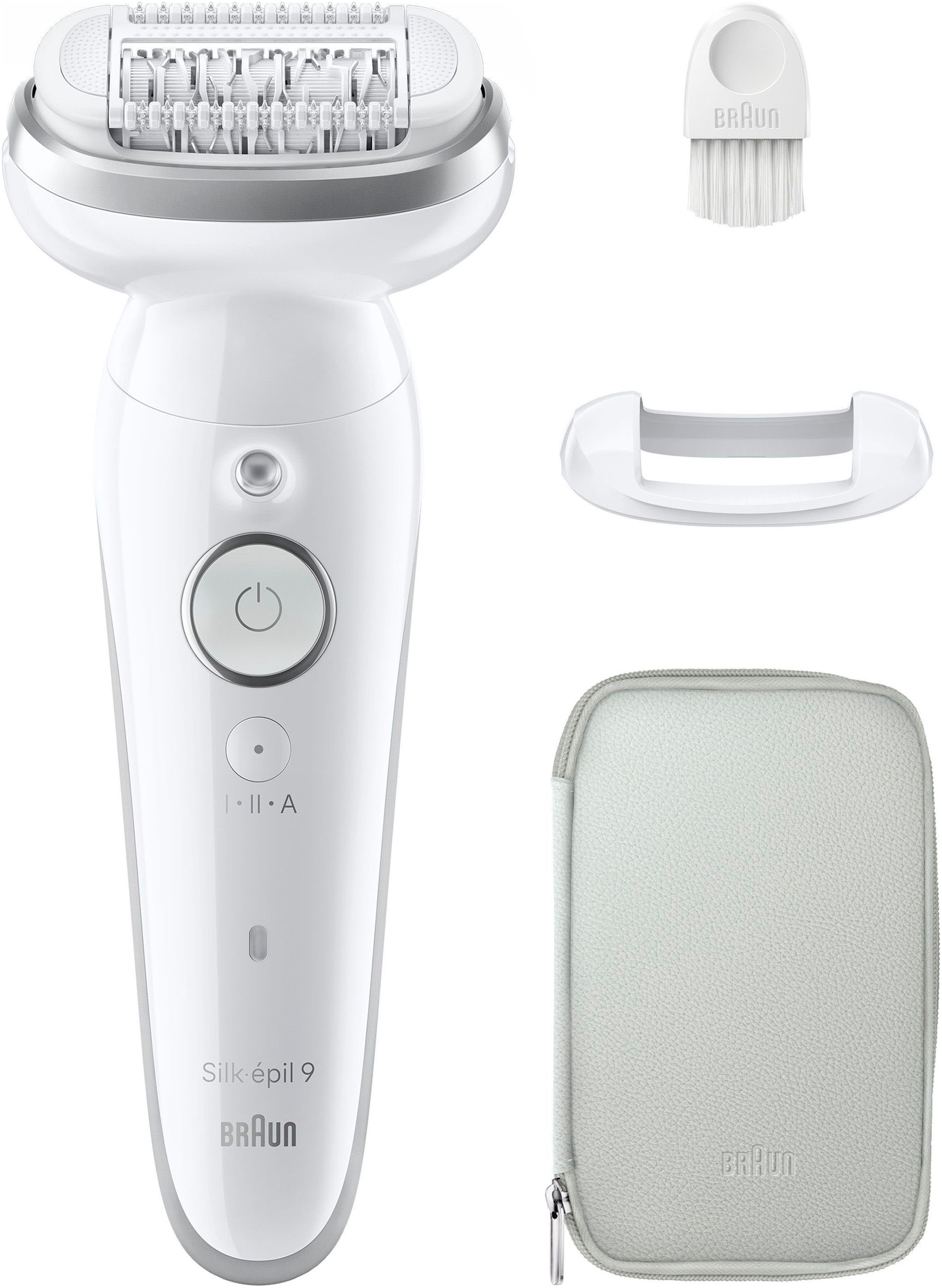 Braun Epilierer »Silk-épil 9 9-011« mit schwenkbarem Kopf, Massagerollenaufsatz & Etui