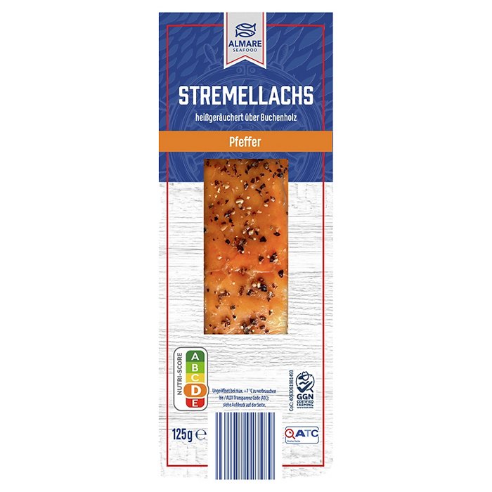 ALMARE SEAFOOD Stremellachs 125 g, Pfeffer