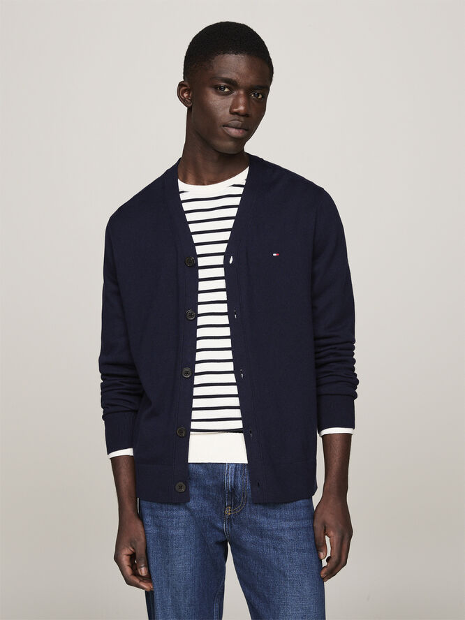 Tommy Hilfiger PIMA ORG CTN CASHMERE CARDIGAN Desert sky