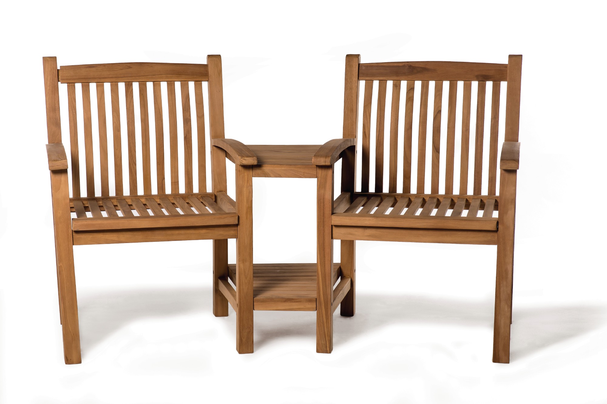 Stühle 'Twins' mit Ablage, Teakholz, B 163 m, H 92 cm günstig bestellen